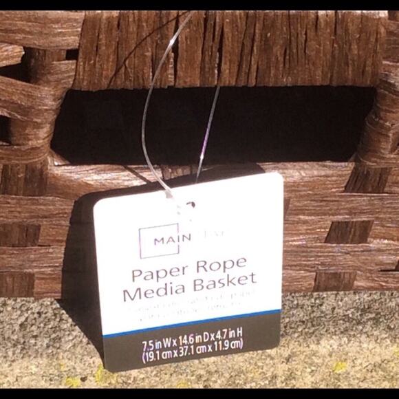 Mainstays Paper Rope Baskets Set of 2 Rectangular Brown Organization Storage NIP - Picture 4 of 5